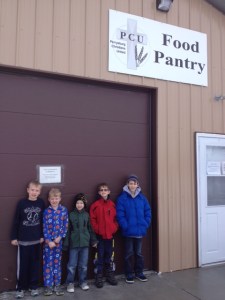 Delivering donations from Ben's party  January, 2014